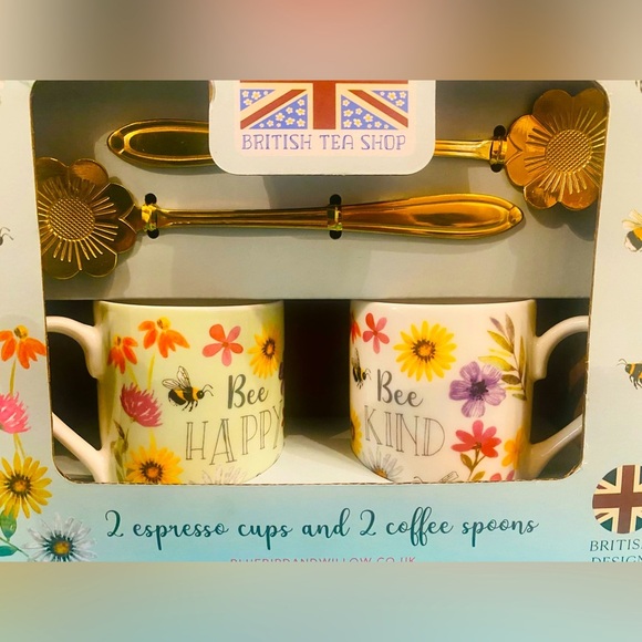 Bluebird and Willow Espresso cups and coffee spoons - Picture 3 of 5